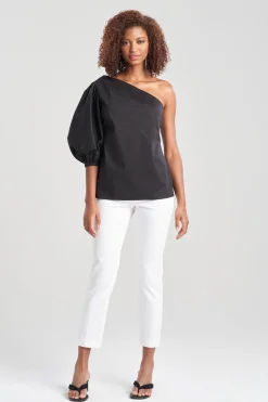 Natori Bridal Shower Outfits|Tops, Shirts & Tunics-Cotton Poplin Balloon One Shoulder Top