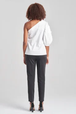Natori Bridal Shower Outfits|Tops, Shirts & Tunics-Cotton Poplin Balloon One Shoulder Applique Top