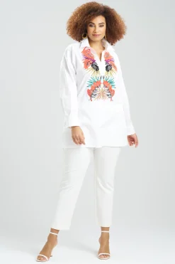 Natori Tops, Shirts & Tunics-Cotton Poplin El Nido Embroidery Oversized Top