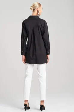 Natori Tops, Shirts & Tunics-Cotton Poplin Surplice Tie Shirt