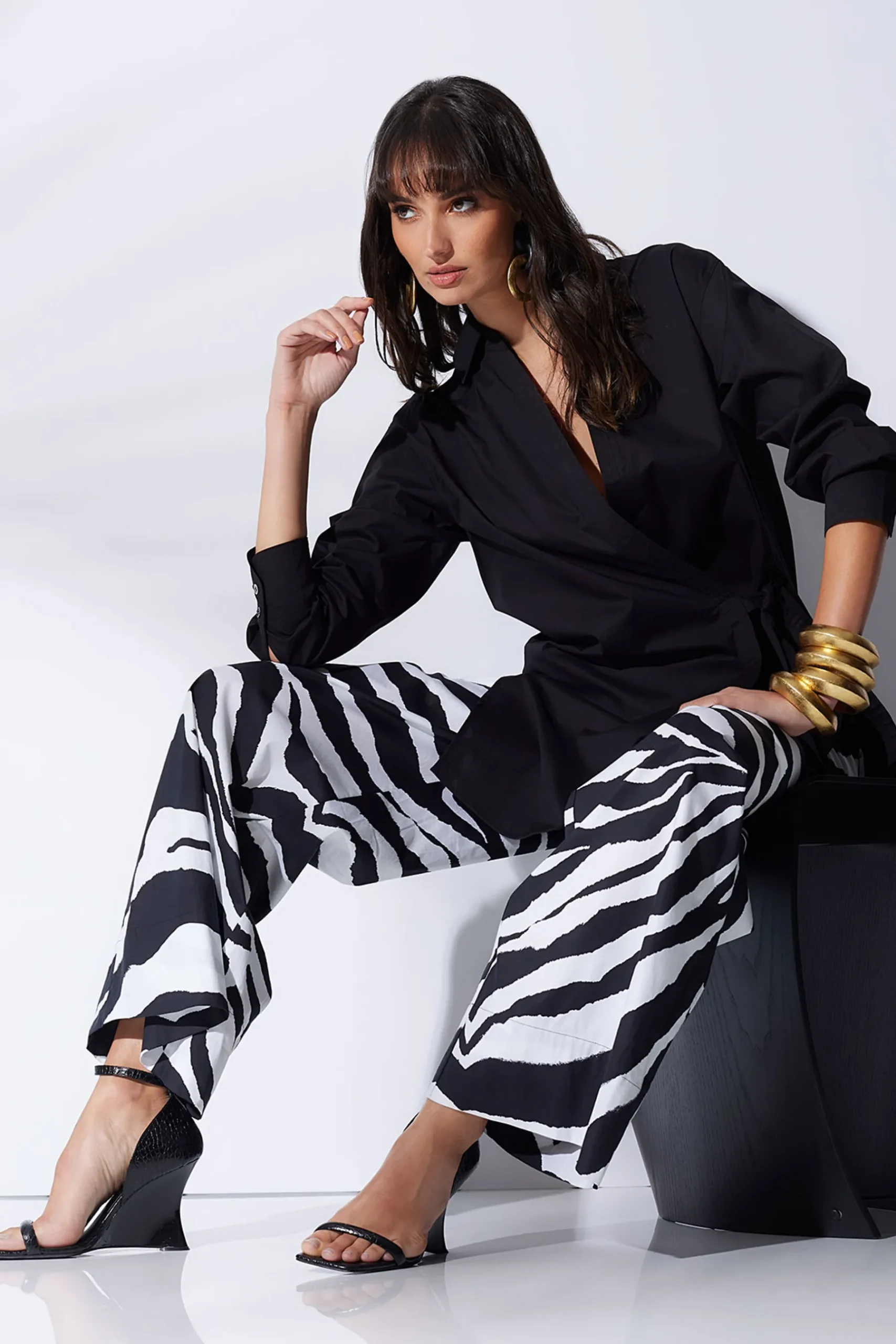 Natori Tops, Shirts & Tunics-Cotton Poplin Surplice Tie Shirt