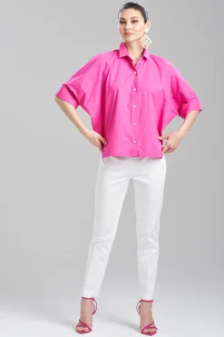 Natori Plus Sizes|Tops, Shirts & Tunics-Cotton Poplin Top