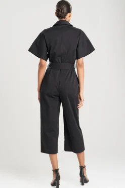 Natori Jumpsuits-Cotton Sateen Embroidered Jumpsuit