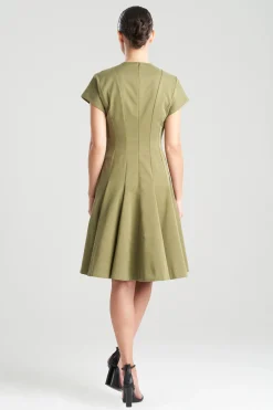 Natori Dresses-Cotton Sateen Fit & Flare Dress