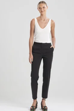 Natori Essentials|Pants, Skirts & Shorts-Cotton Sateen Tapered Pants