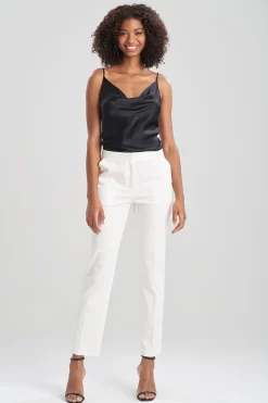 Natori Essentials|Pants, Skirts & Shorts-Cotton Sateen Tapered Pants