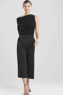 Natori Essentials|Pants, Skirts & Shorts-Cotton Sateen Wide Leg Crop Pants