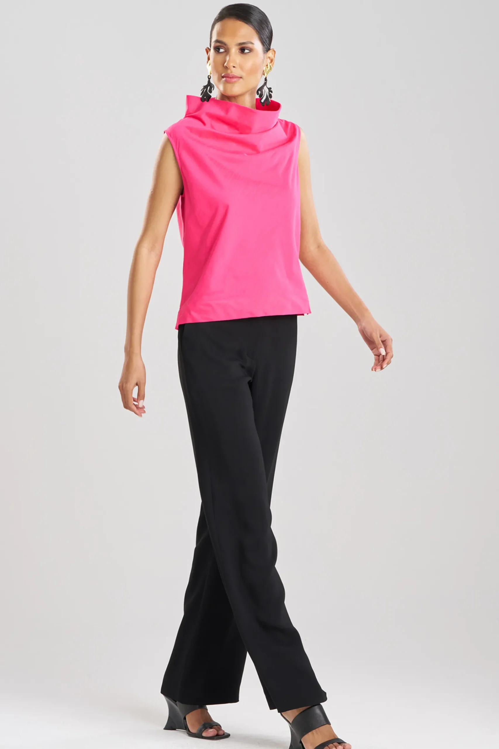 Natori Tops, Shirts & Tunics-Cotton Silk Slub Crop Funnel Top