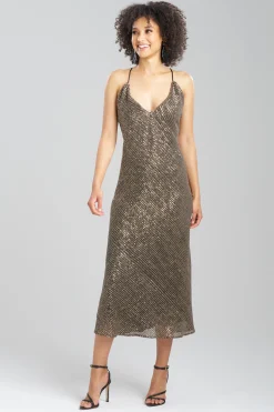 Natori Dresses|Wedding Guest Dresses-Couture All Over Sequins Open Back Slip Dress