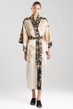 Natori Robes & Kimonos|Couture Robes-Couture Dragon Embroidered Drop Sleeve Silk Robe