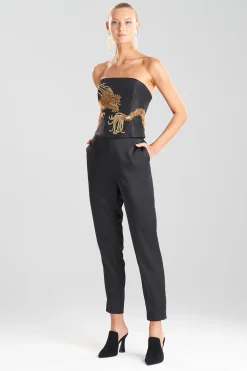 Natori Bustiers & Camis|Couture Tops-Couture Dragon Embroidered Silk Bustier