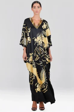 Natori Couture Caftans-Couture Embroidered Dragon Caftan