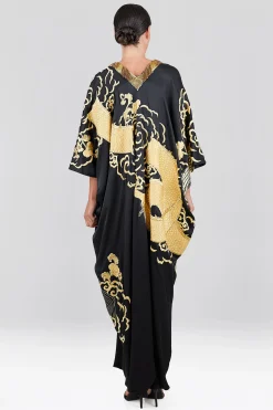 Natori Couture Caftans-Couture Embroidered Dragon Caftan