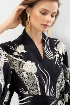 Natori Couture Robes-Couture Floral Dragon Robe