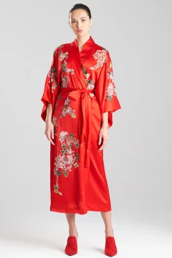 Natori Robes & Kimonos|Couture Robes-Couture Kairaku Garden Embroidered Long Silk Robe