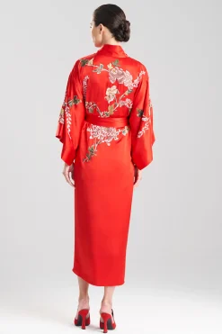Natori Robes & Kimonos|Couture Robes-Couture Kairaku Garden Embroidered Long Silk Robe