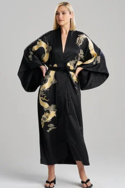 Natori Robes & Kimonos|Couture Robes-Couture Lucky Dragon Embroidered Silk Robe