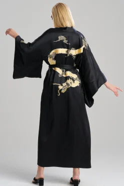 Natori Robes & Kimonos|Couture Robes-Couture Lucky Dragon Embroidered Silk Robe