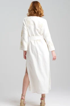 Natori Honeymoon|Couture Caftans-Couture Luxe Linen Embroidered Caftan