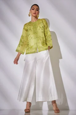 Natori Honeymoon|Pants, Skirts & Shorts-Couture Luxe Linen Palazzo Ankle Pants