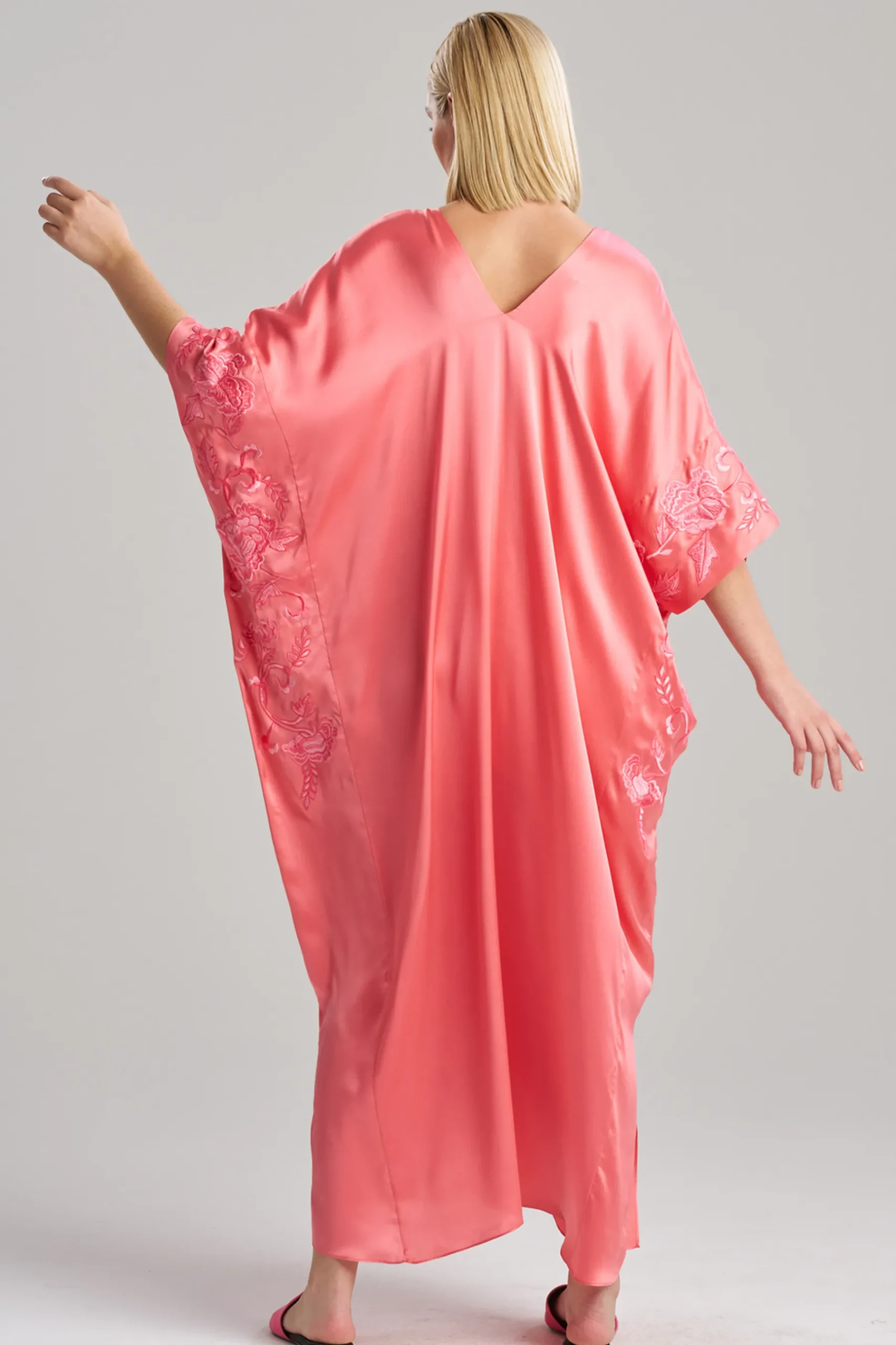 Natori Beach Caftans|Couture Caftans-Couture Malaga Embroidered Silk Caftan