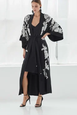 Natori Robes & Kimonos|Couture Robes-Couture Mantilla Scroll Embroidery Robe