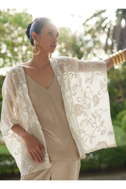 Natori Jackets & Outerwear|Couture Coats-Couture Piña Embroidered Jacket