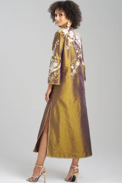 Natori Couture Caftans-Couture Silk Dupioni Embroidered Caftan