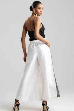 Natori Pants, Skirts & Shorts|Couture Pants-Couture Silk Dupioni Embroidered Trim Palazzo Pants