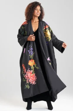 Natori Jackets & Outerwear|Couture Tops-Couture Silk Taffeta Cocoon Applique Topper