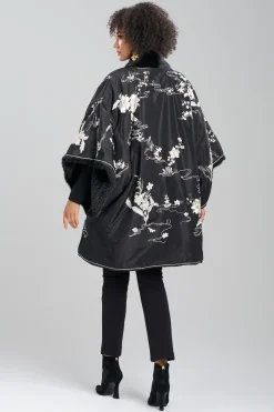 Natori Jackets & Outerwear|Couture Coats-Couture Silk Taffeta Embroidered Reversible Coat