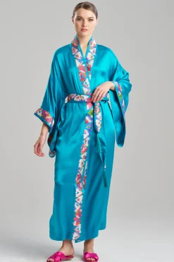 Natori Robes & Kimonos|Couture Robes-Couture Toulouse Embroidered Drop Sleeve Silk Robe