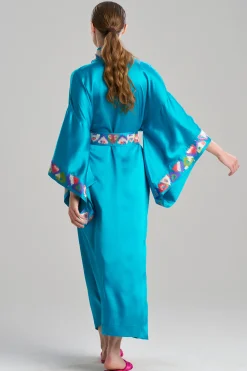 Natori Robes & Kimonos|Couture Robes-Couture Toulouse Embroidered Drop Sleeve Silk Robe