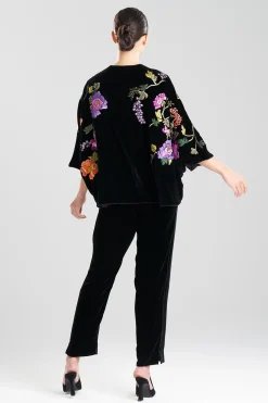 Natori Jackets & Outerwear|Couture Tops-Couture Velvet Cocoon Embroidered Topper