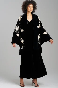 Natori Jackets & Outerwear|Couture Coats-Couture Velvet Silk Embroidered Coat