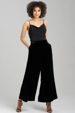 Natori Pants, Skirts & Shorts|Couture Pants-Couture Velvet Silk Palazzo Ankle Pants