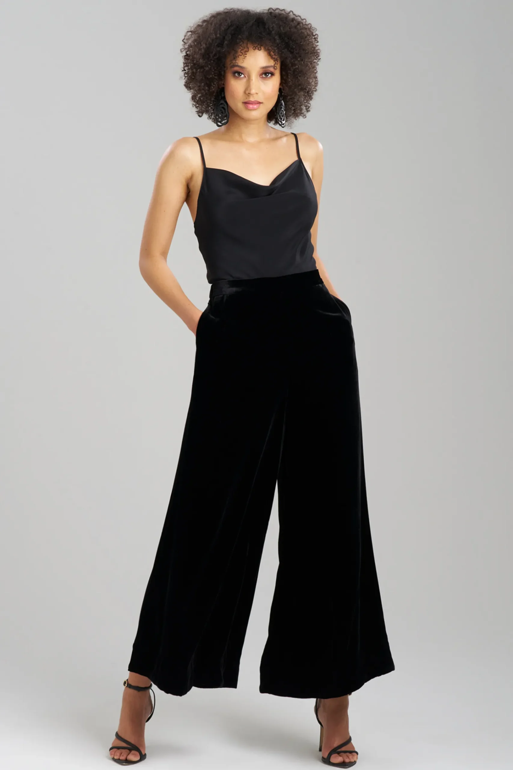 Natori Pants, Skirts & Shorts|Couture Pants-Couture Velvet Silk Palazzo Ankle Pants