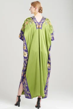 Natori Couture Caftans-Couture Yasugi Embroidered Silk Caftan