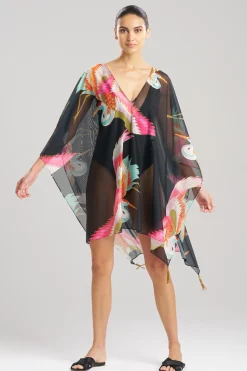 Natori Honeymoon-Crane Mesh Sheer Cover-Up