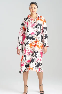 Natori Dresses-Cressida Printed Silk Twill Oversized Shirtdress