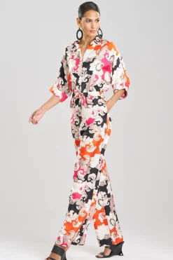 Natori Jumpsuits-Cressida Printed Silk Twill Jumpsuit