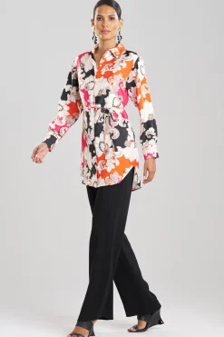 Natori Tops, Shirts & Tunics-Cressida Printed Silk Twill Tunic Shirt