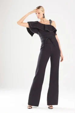 Natori Jumpsuits-Denim Ruffle Jumpsuit