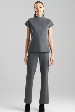 Natori Plus Sizes|Tops, Shirts & Tunics-Double Jersey Funnel Neck Top