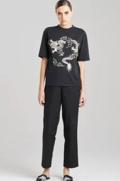 Natori Unisex|Tops, Shirts & Tunics-Dragon Cotton Jersey Embroidered Unisex Shirt