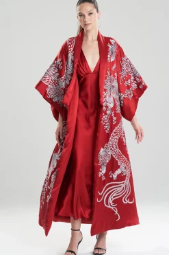 Natori Robes & Kimonos|Couture Robes-Dragon Embroidery Silk Robe