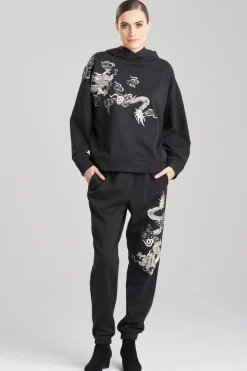 Natori Cardigans & Hoodies|Unisex-Dragon French Terry Embroidered Unisex Hoodie