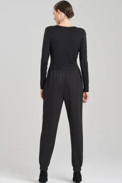 Natori Lounge Bottoms|Unisex-Dragon French Terry Embroidered Unisex Joggers