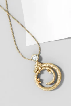 Natori Necklaces|Dragon-Dragon 14k Slider Pendant With Diamond