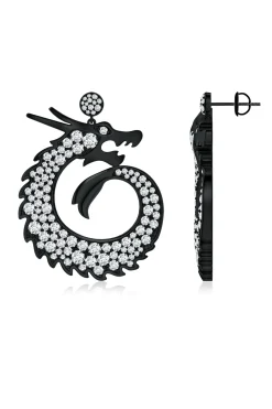 Natori Earrings|Dragon-Dragon Lab-Grown Diamond Silver Drop Earrings